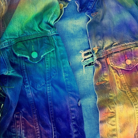 Custom Rainbow Ombre Jean Jacket Customized - Picture 3 of 8