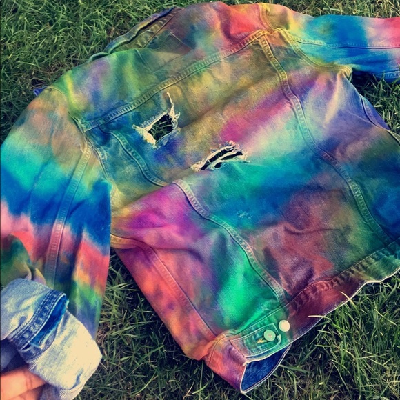 Custom Rainbow Ombre Jean Jacket Customized - Picture 4 of 8