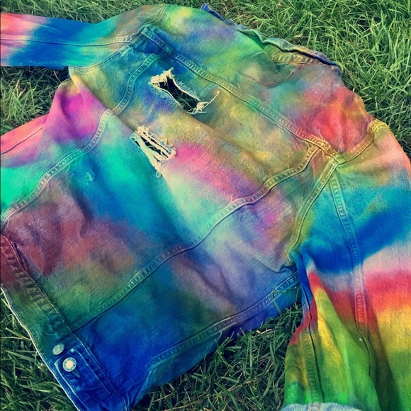 Custom Rainbow Ombre Jean Jacket Customized - Picture 5 of 8