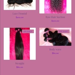 Virgin hair starting @ $80 per bundle 18"-28".
