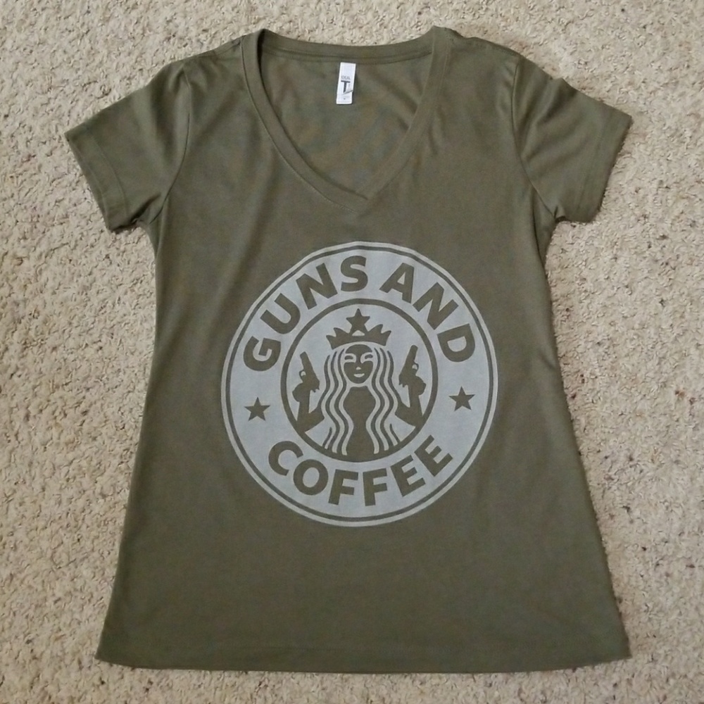 GUNS AND COFFEE T-SHIRT