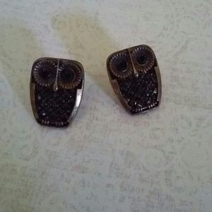 Owl Jewled Pierced Post Earrings