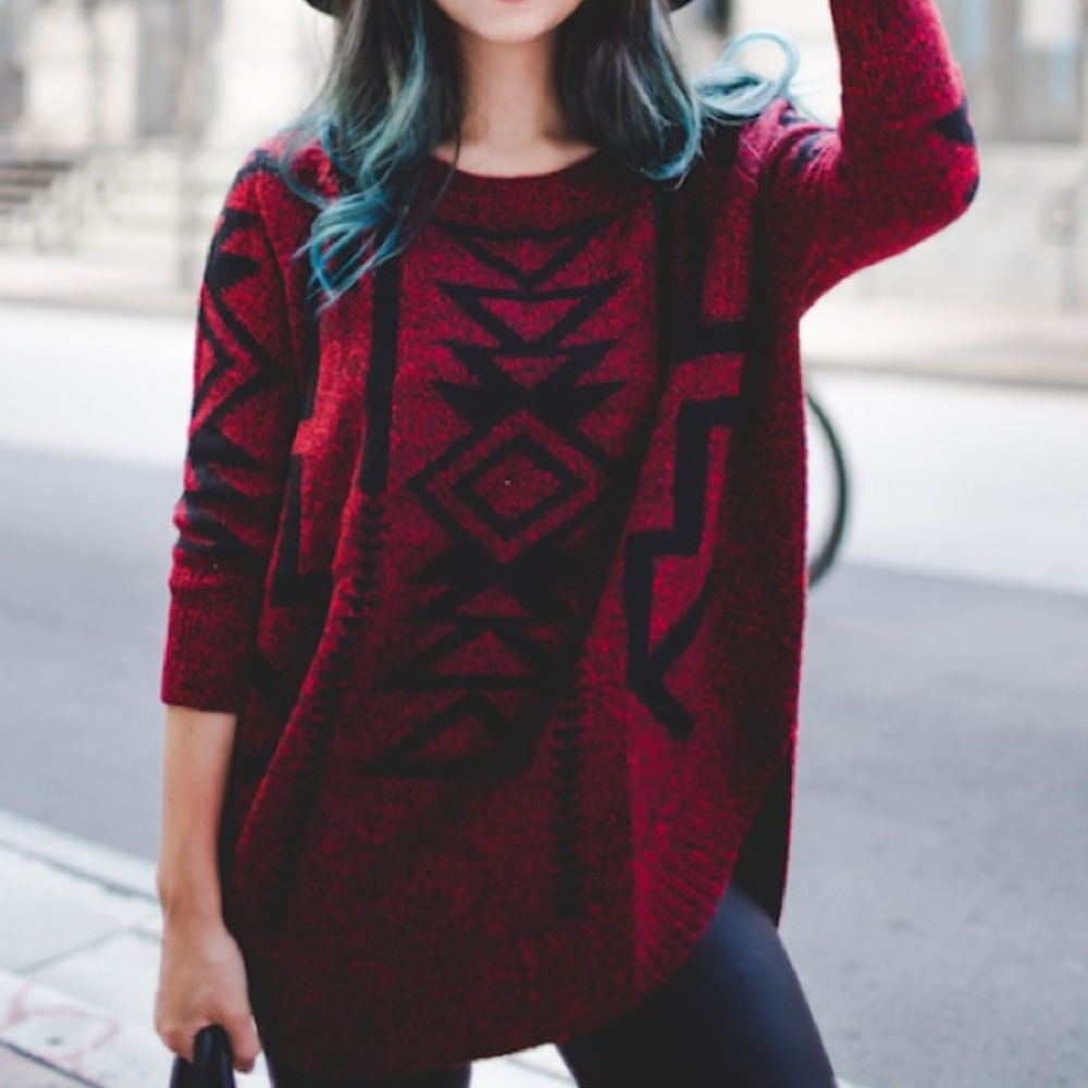 Express Tribal Print Sweater