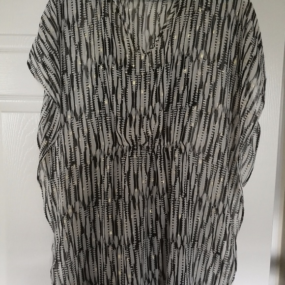Express Printed Mini Caftan Dress Size XS - Picture 2 of 8