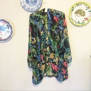 Floral print kimono