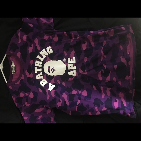 Authentic college purple camp bathing ape