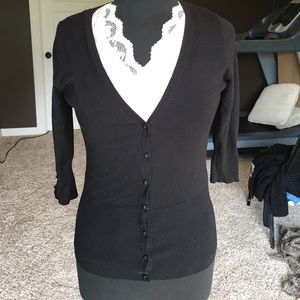 3/4 sleeve black cardigan