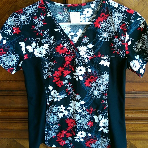 Cherokee XS Flexible Scrub Top - Picture 5 of 5