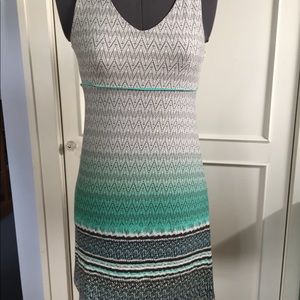 Athleta Santorini Dress in Charcoal and Green