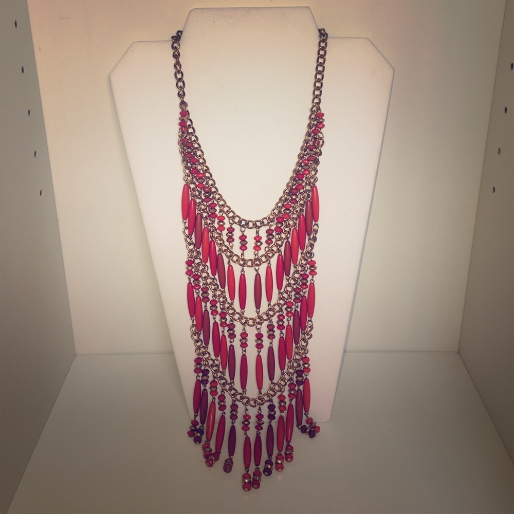 Orange beaded necklace