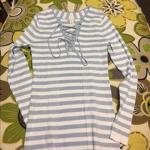 NWOT Cato light blue and white top Size XS NWOT Cato light blue and white top Size XS