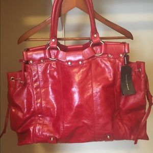 Brand New Francesco Biasia Red Leather Handbag
