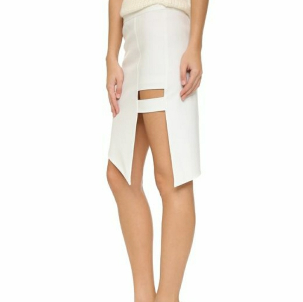 Asymmetrical White Skirt