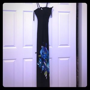 Floor length black dress