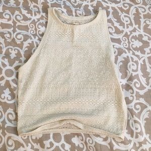 Hollister cream colored lace crop top