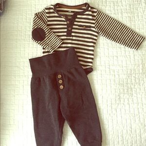 Grey and beige 4-6m baby boy outfit