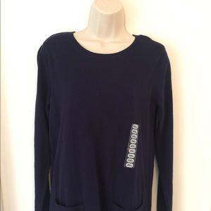 Jeane Pierre navy tunic Top Small NWT