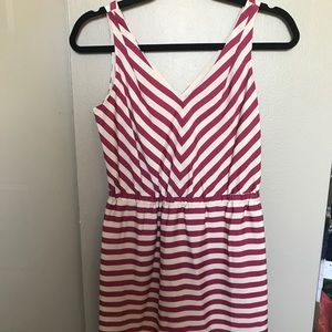 LOFT petite striped silky dress