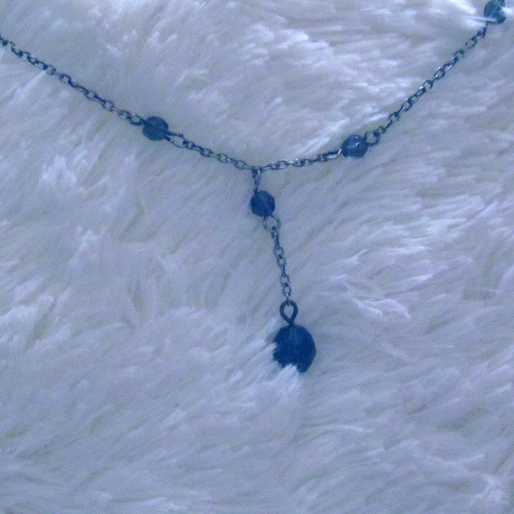 Blue Y necklace