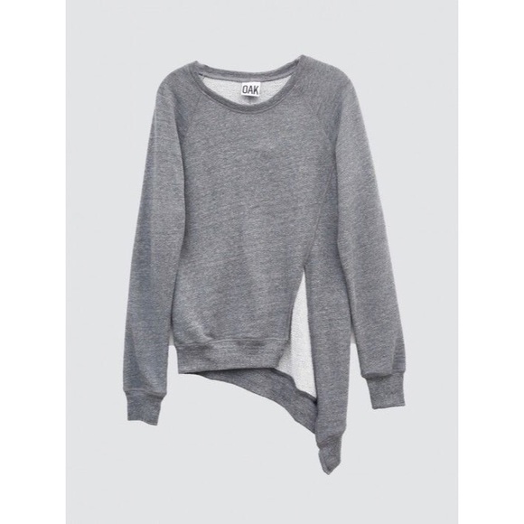 OAK Sweaters - OAK NYC Grey Asymmetrical Sweater
