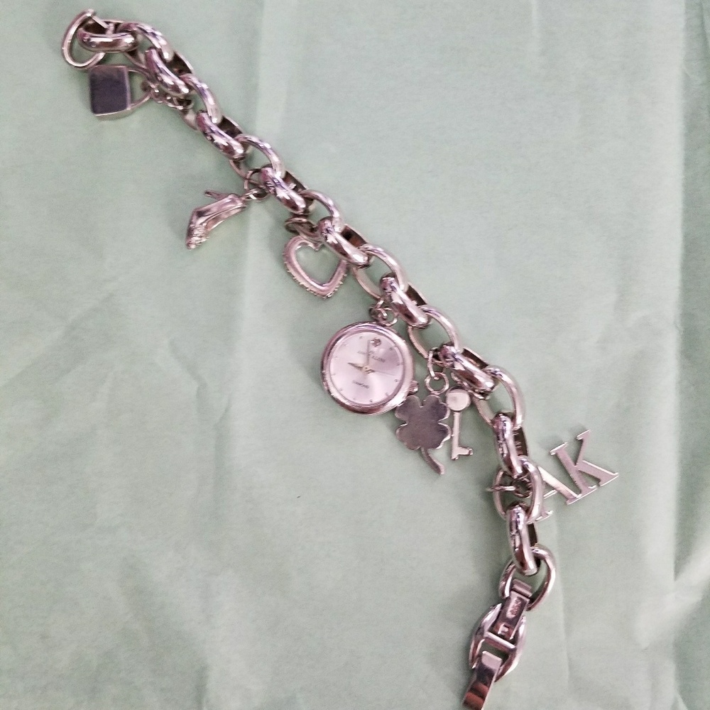 Anne Klein Silver Watch Bracelet With Charms