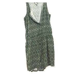 Green/white patterned romper