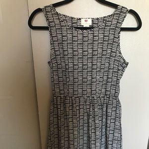 Cream and black sundress with back cutout