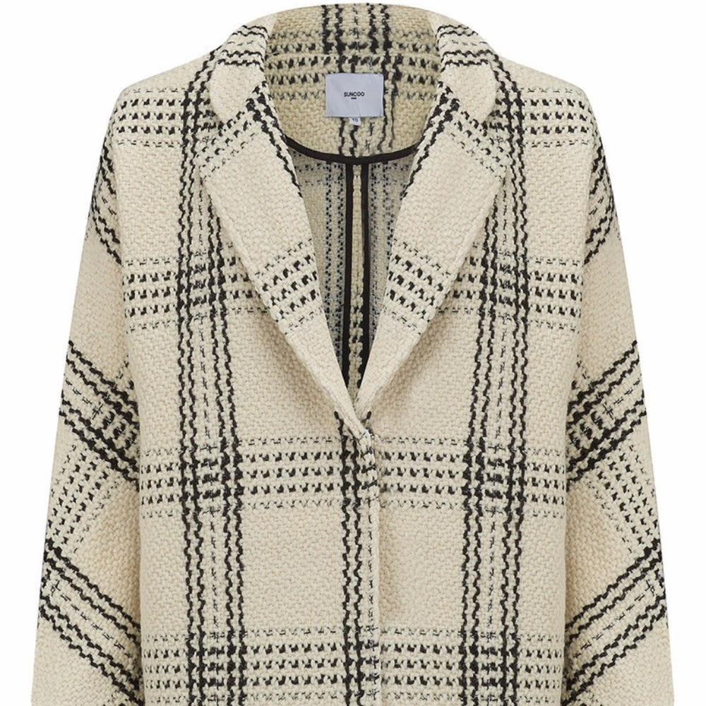 Suncoo 'Ewa' Oversized Check Wool Coat 0 - Picture 5 of 6