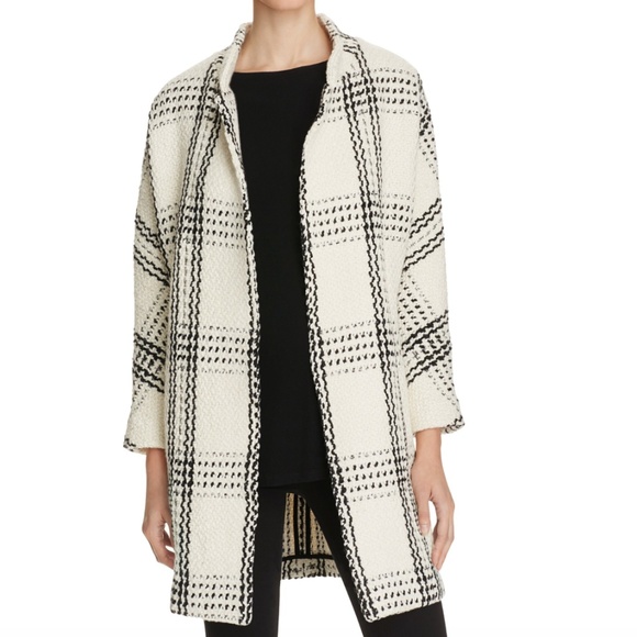 Suncoo 'Ewa' Oversized Check Wool Coat 0 - Picture 2 of 6