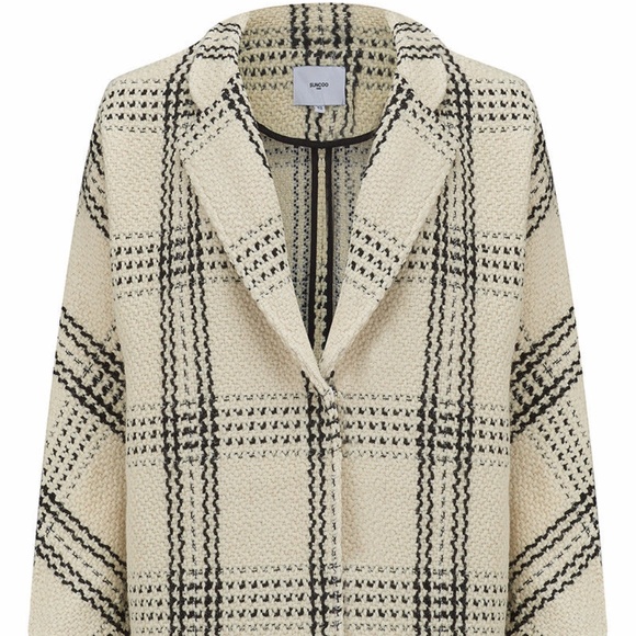 Suncoo 'Ewa' Oversized Check Wool Coat 0 - Picture 5 of 6