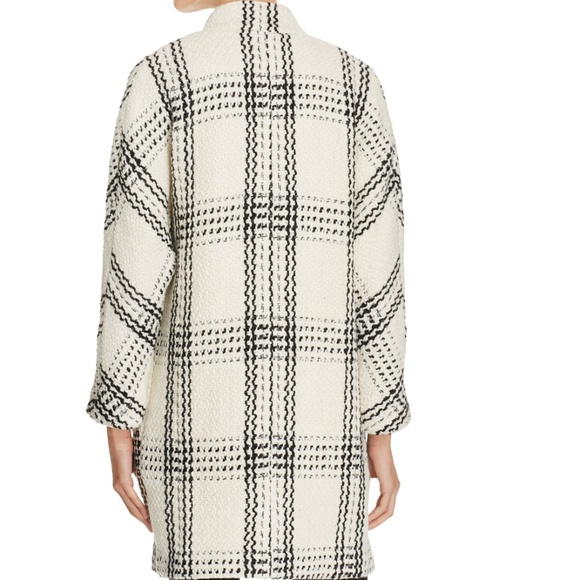 Suncoo 'Ewa' Oversized Check Wool Coat 0 - Picture 3 of 6