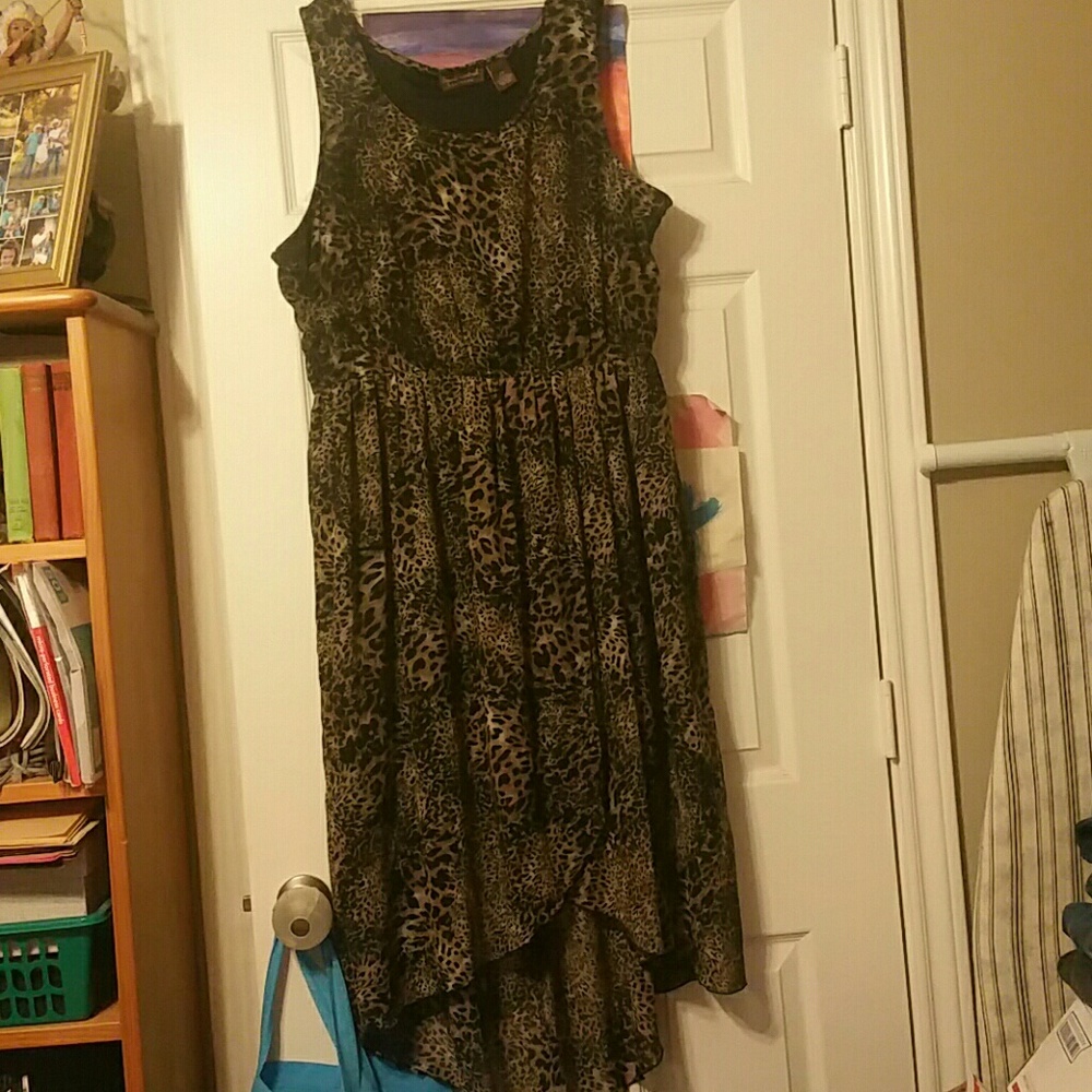 2x Womens Leopard Hi/Lo dress