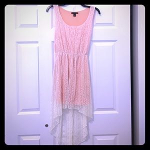 Peach/white high-low summer dress