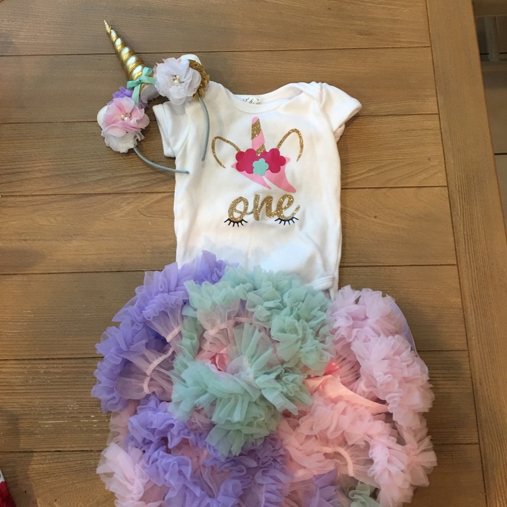 SALE One Year Old Unicorn Birthday Outfit
