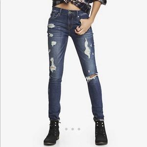 Express mid rise distressed skinny jagging