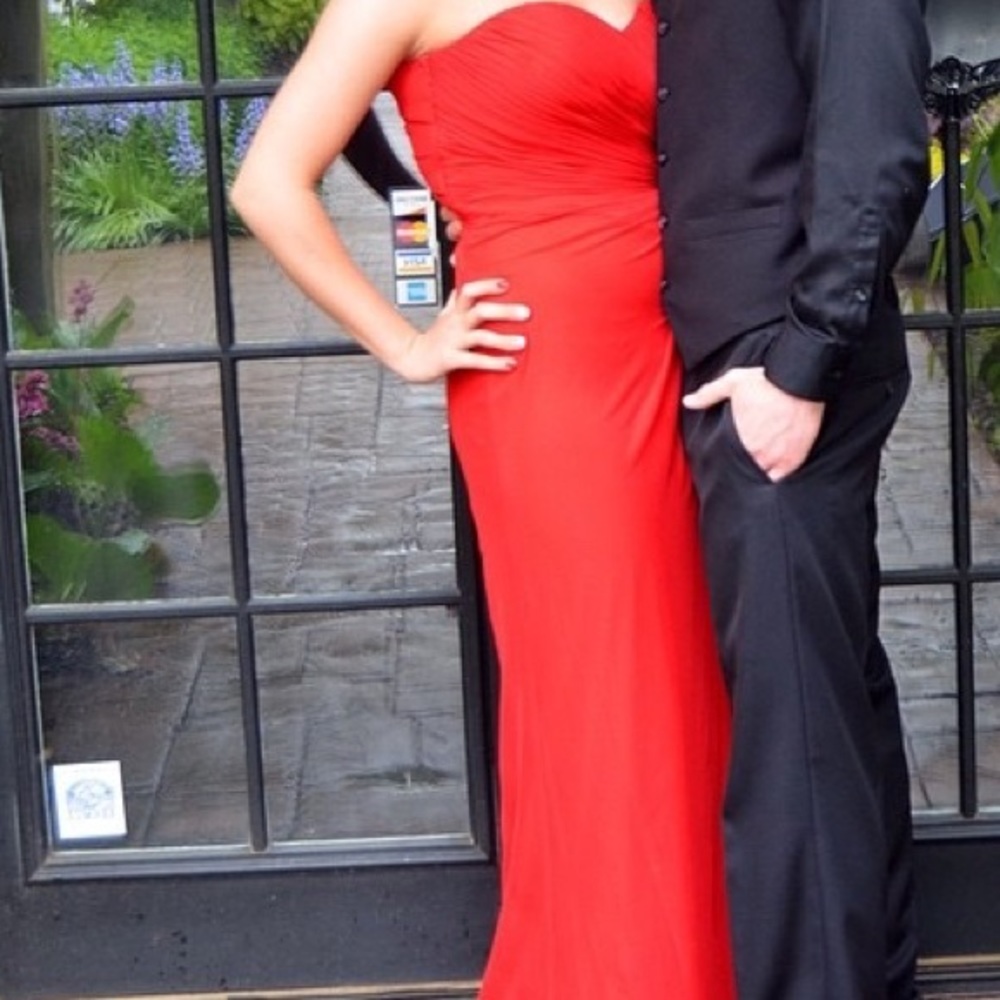 Long red dress