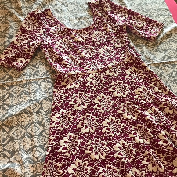 Pink Owl Raspberry and Cream Lace Dress