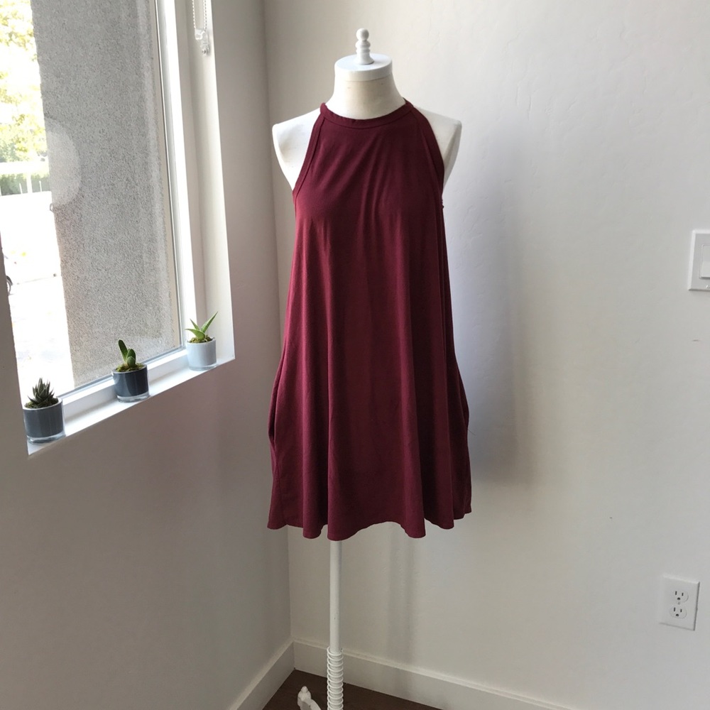 ⚡️FLASH SALE⚡️ Burgandy faux suede dress