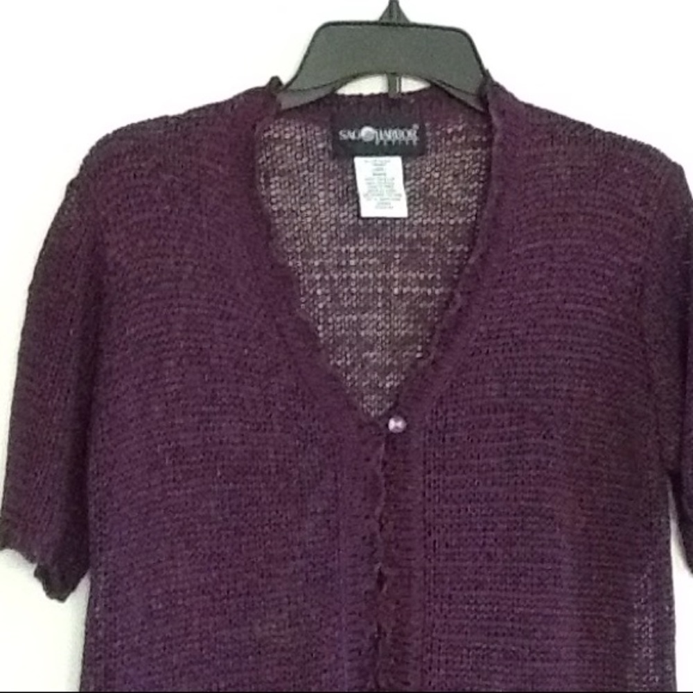 SAG HARBOR. Crocheted cardigan sweater