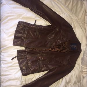 Brown leather jacket