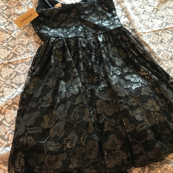 American Rag Shimmery Lace Black Bow-Front Dress - Picture 3 of 4