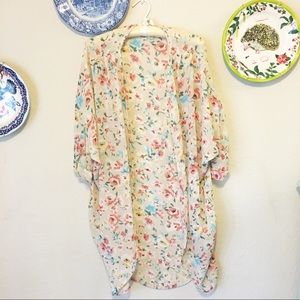 Pink floral kimono