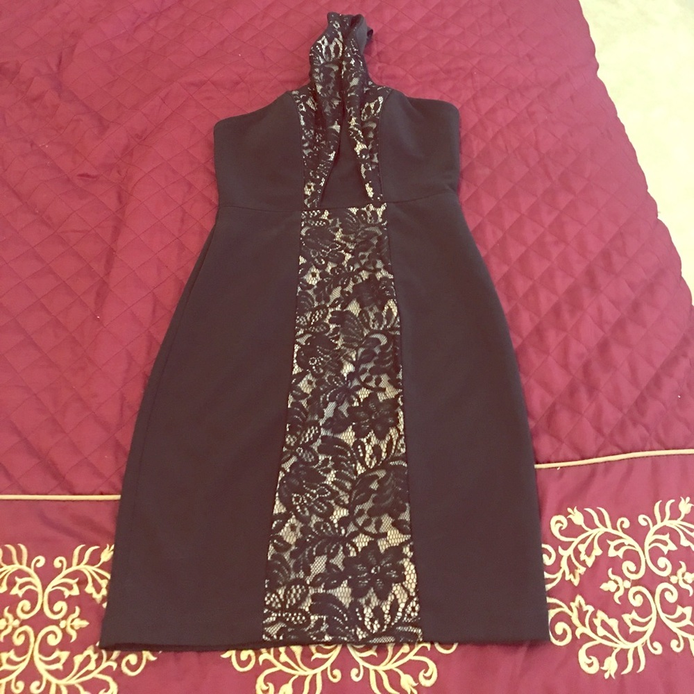 Black/cream mini dress