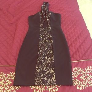 Black/cream mini dress