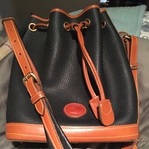 Dooney & Bourke Bucket Bag, Black & Brown leather