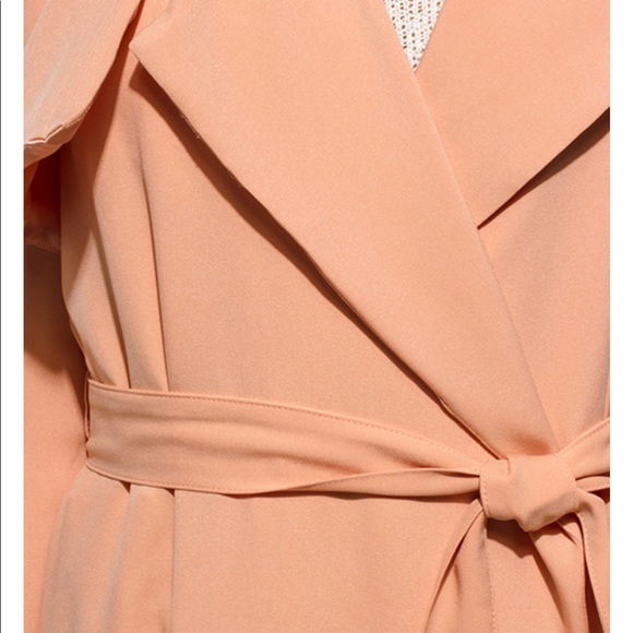 LAST 1 Lightweight Peach sash pocketed duster - Picture 6 of 7