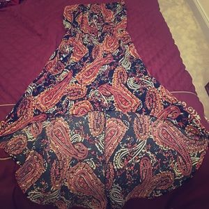 Black/red high-low dress