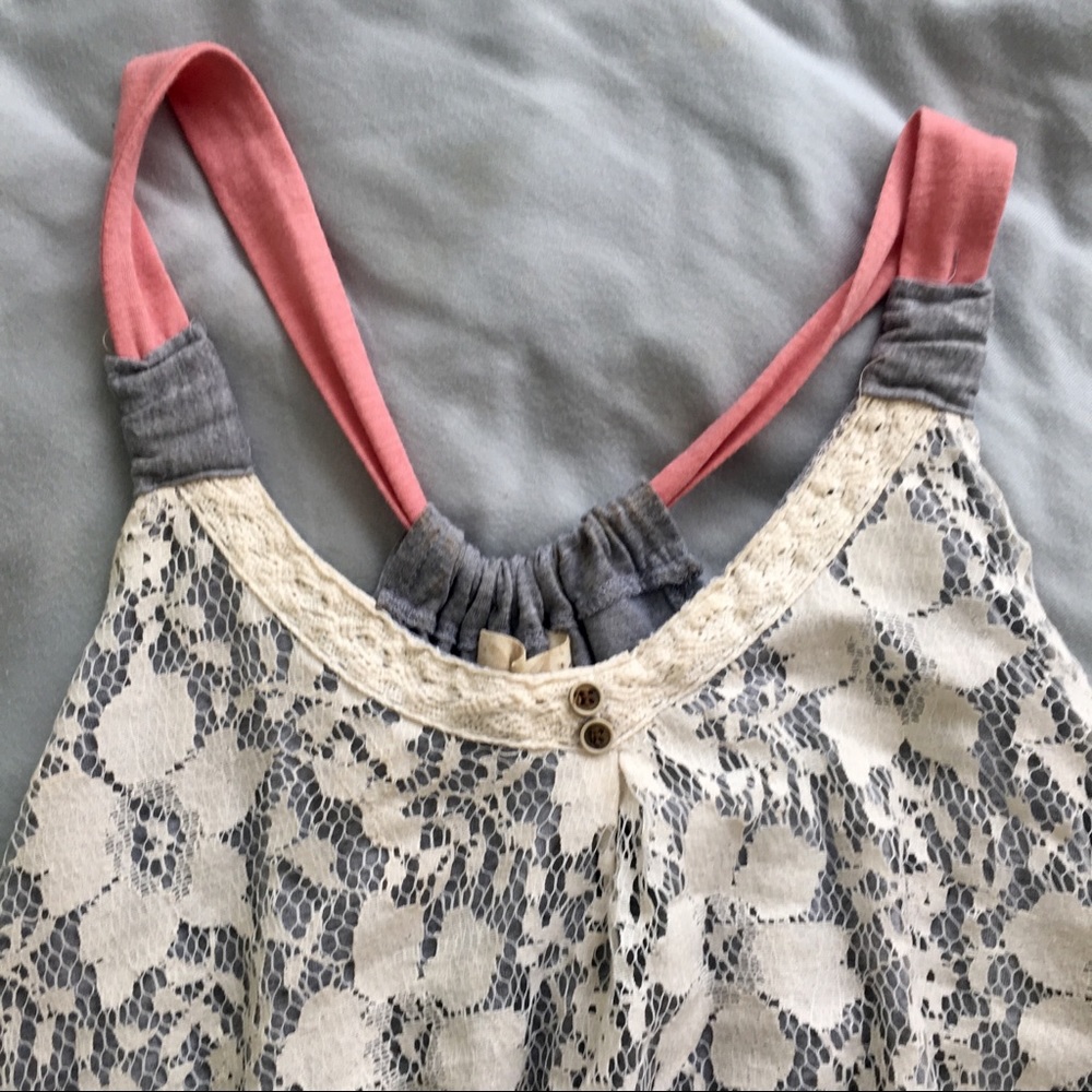 Rewind lace white and gray tank top size medium - Picture 6 of 8