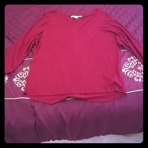 Long-sleeve red crop top