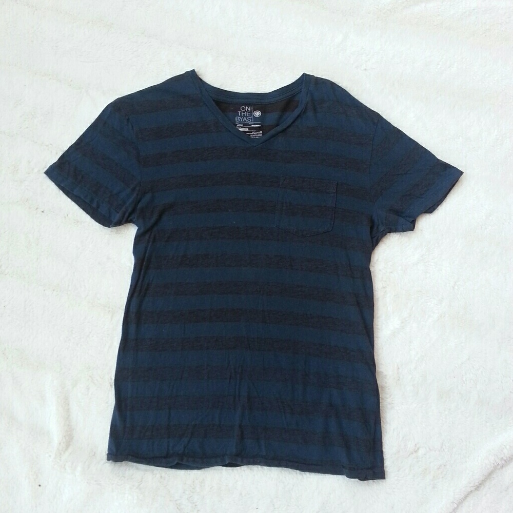 4 for $20 Men's Gray and Blue Striped Shirt